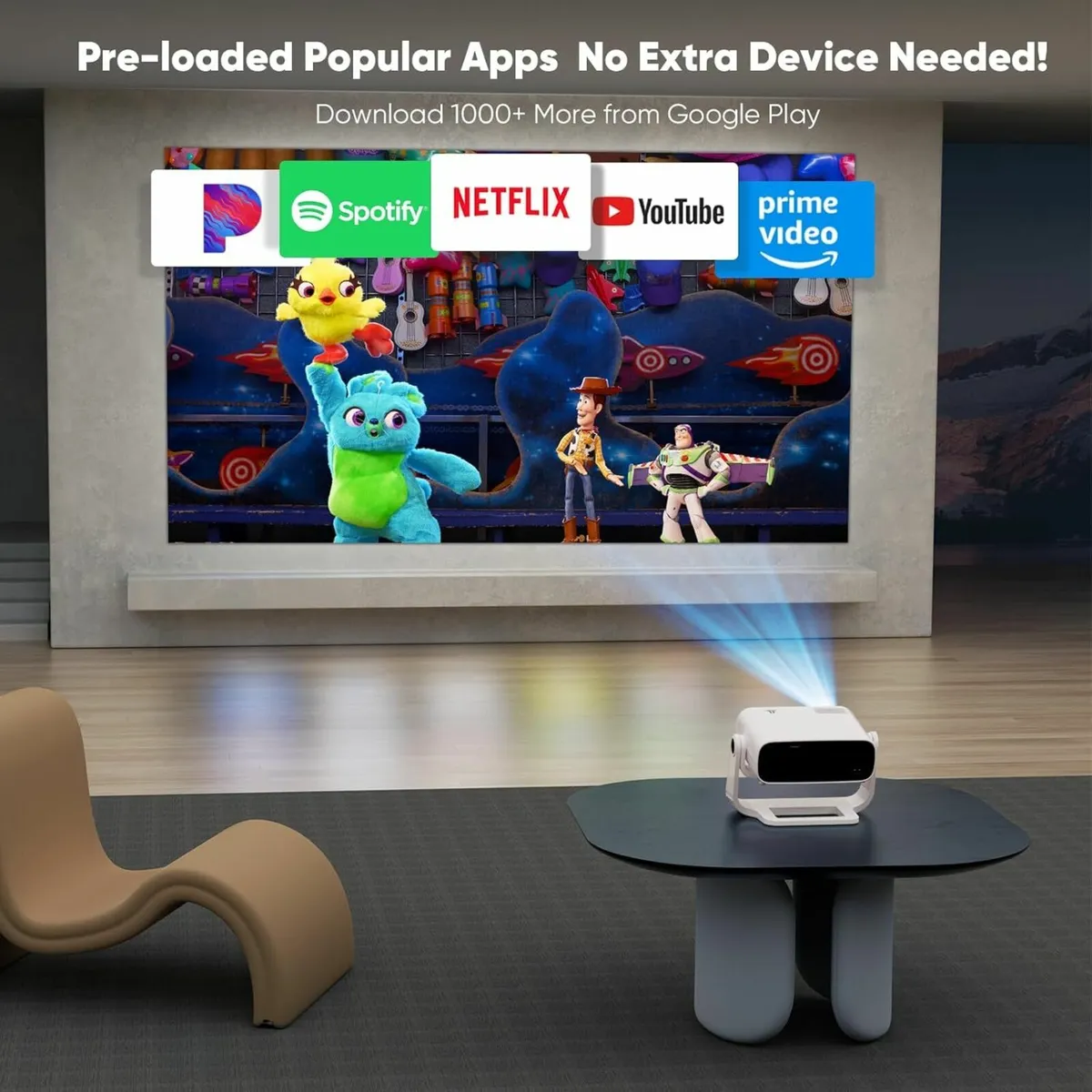 Smart Projector Built-in Apps, Native 1080P 4K - Image 4
