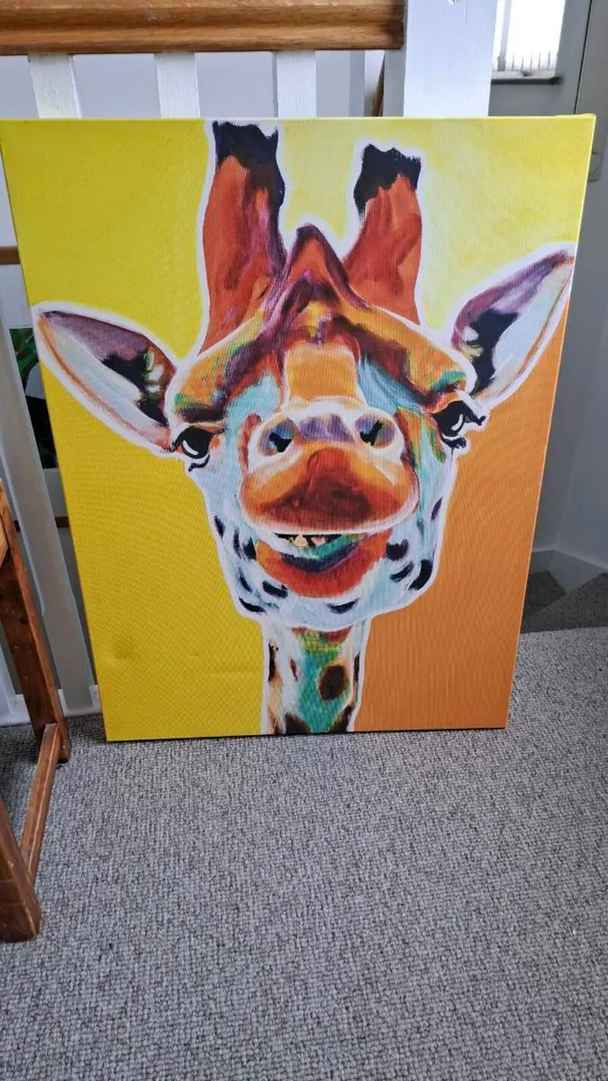 Funky Giraffe Canvas picture - Image 3