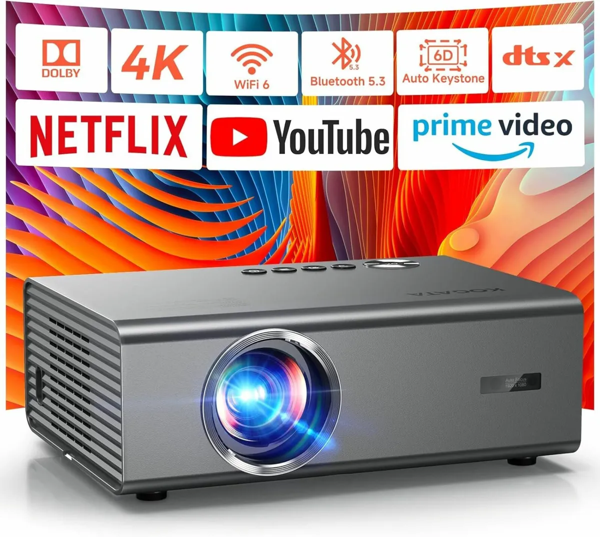 4K Smart Projector Office Bedroom with Netflix - Image 1