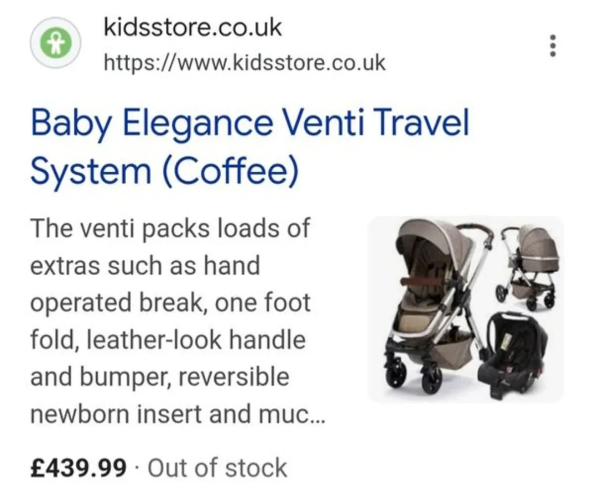 Baby elegance venti travel system - Image 3