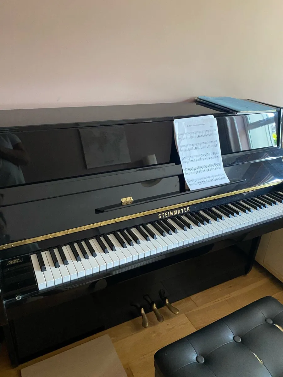 Upright Piano steinmayer black polished case with - Image 1