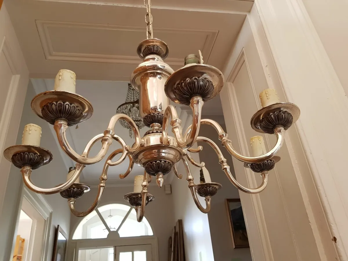 Silver-Plated Chandelier - Image 1