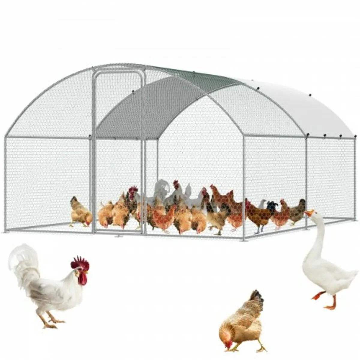 Large Metal Chicken Coop, 9.8x12.9x6.5 ft Walk in - Image 1