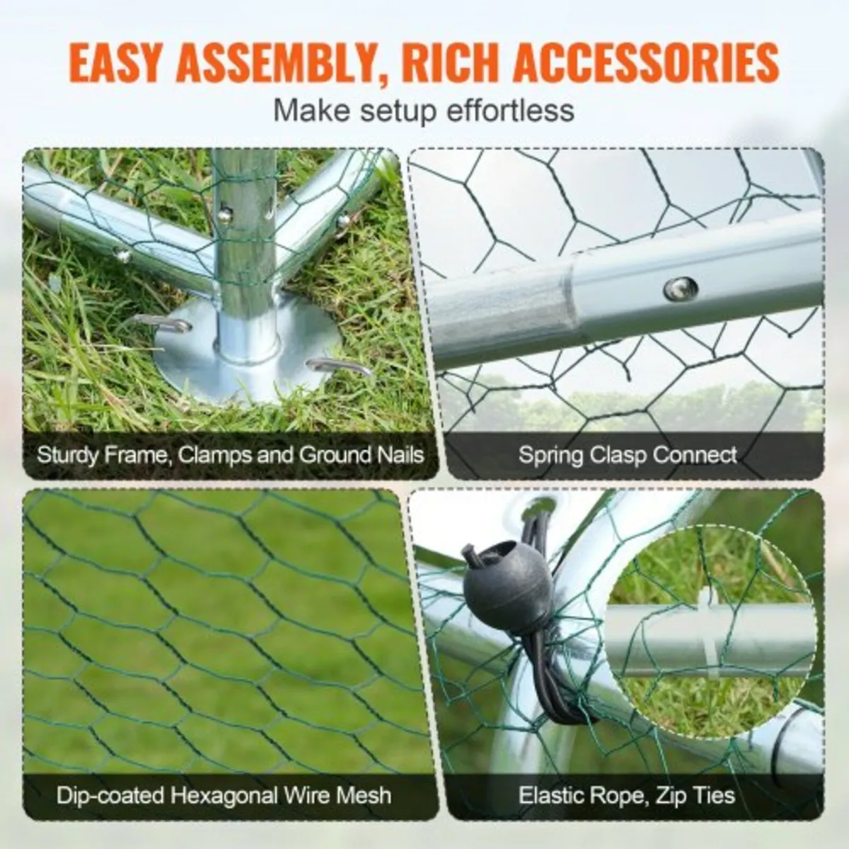 Large Metal Chicken Coop, 9.8x12.9x6.5 ft Walk in - Image 4