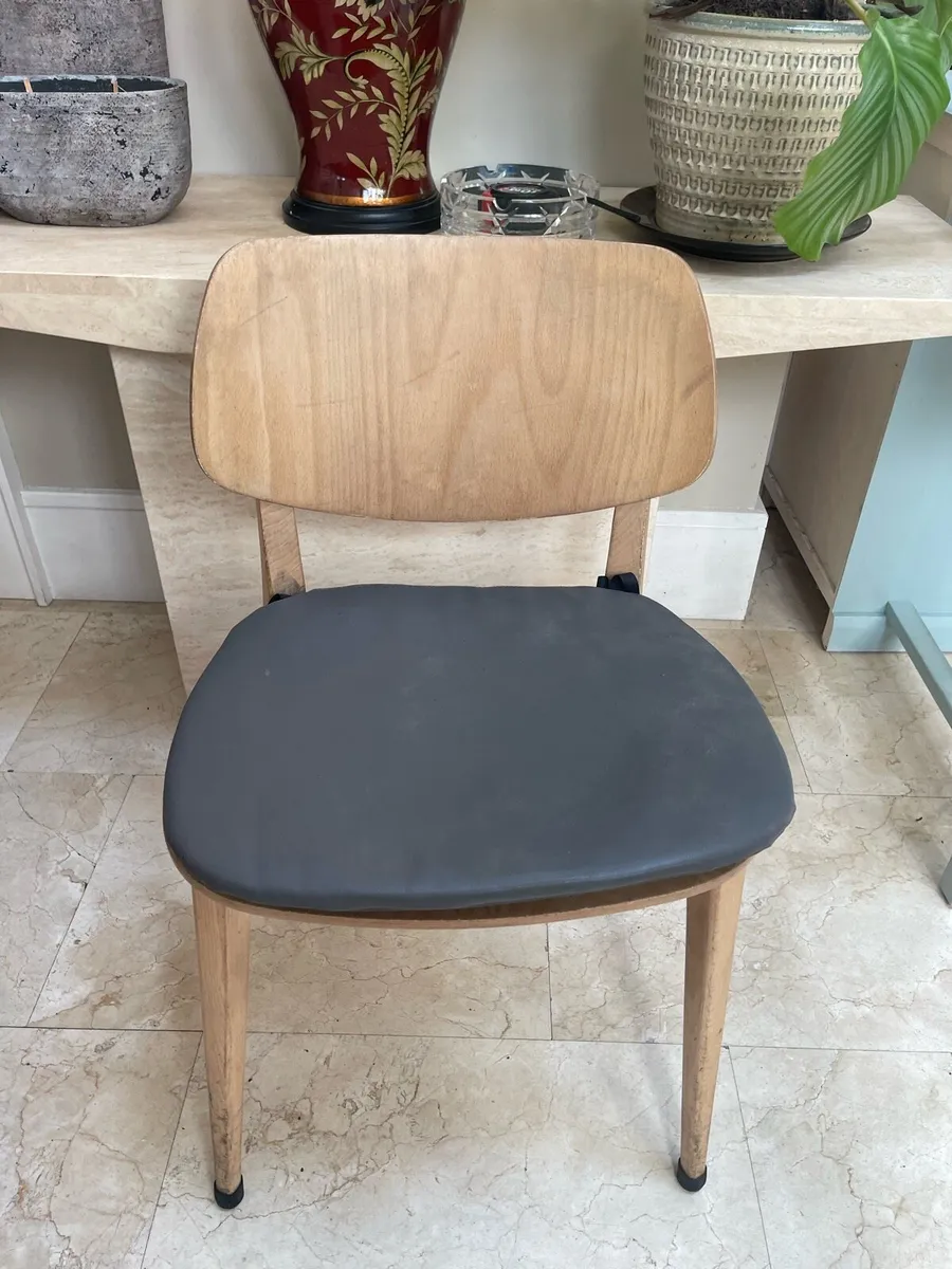 Solid Wooden Dining Chair With Leather Cushion - Image 1