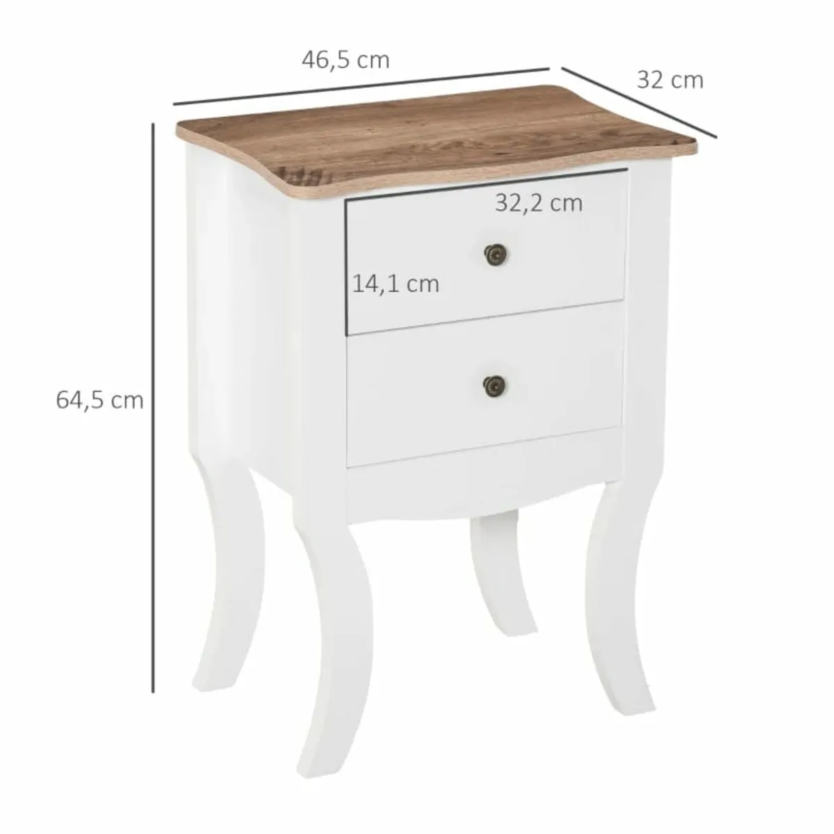 Modern Night Table with 2 Drawers, Bedside Table, - Image 2
