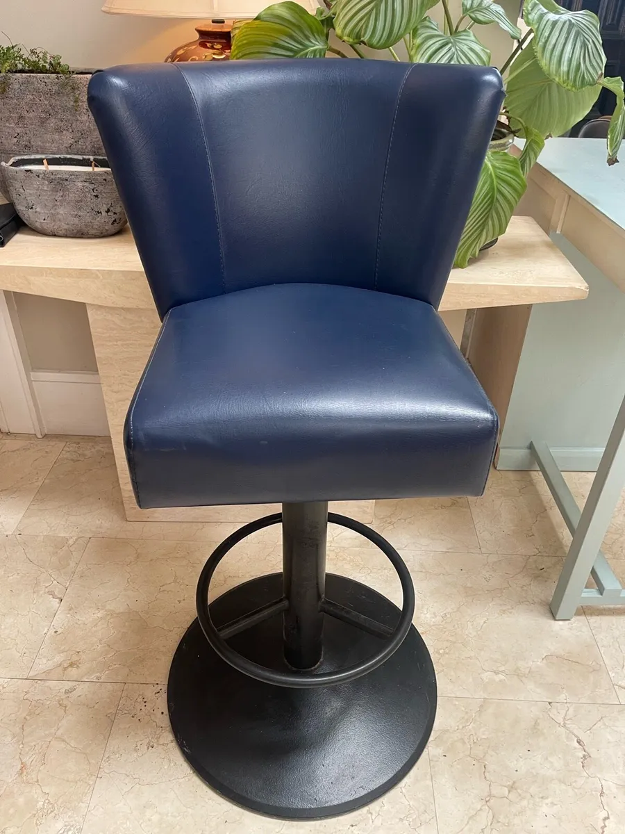 High Quality Navy Commercial Kitchen Tall Stool - Image 1
