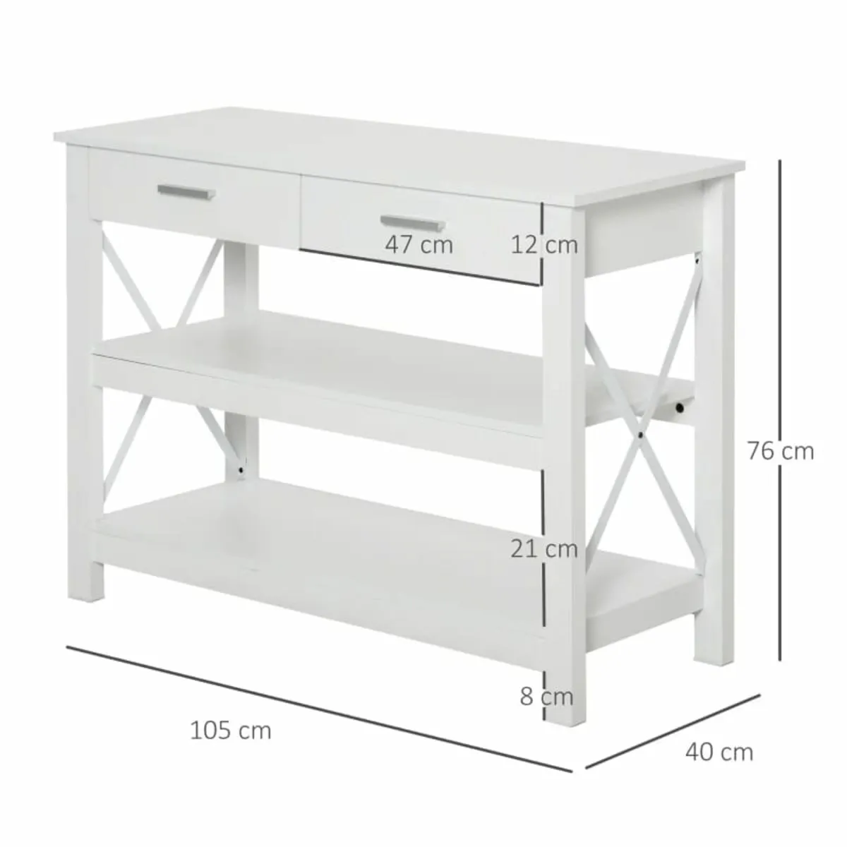 Entryway Console Sofa Table with 2 Drawers and Sto - Image 3
