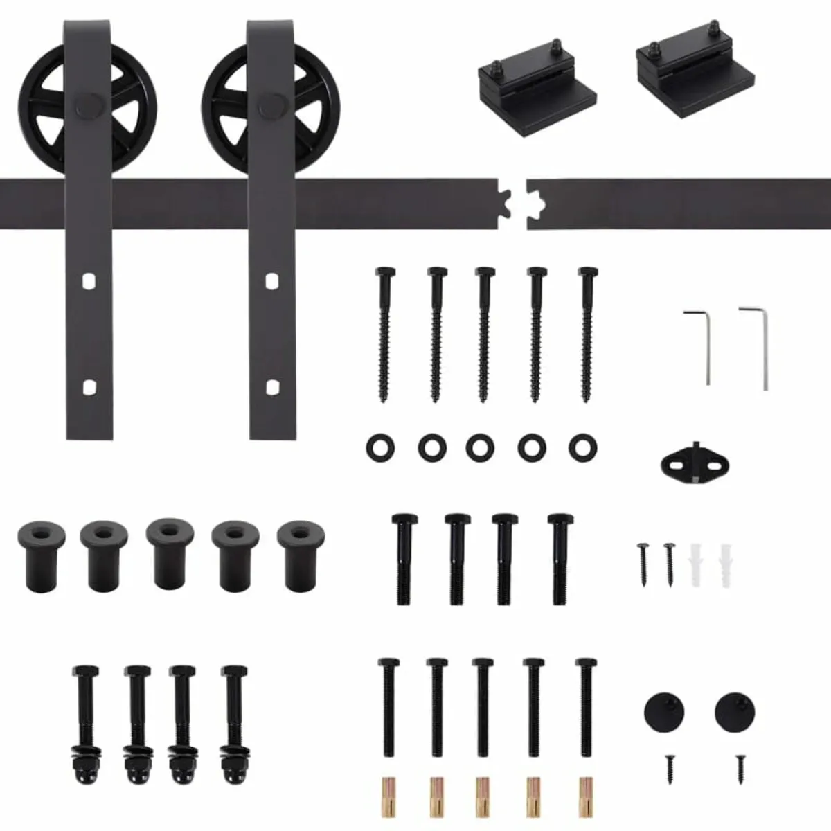 6ft Modern Single Sliding Barn Door Track Kit Set - Image 2