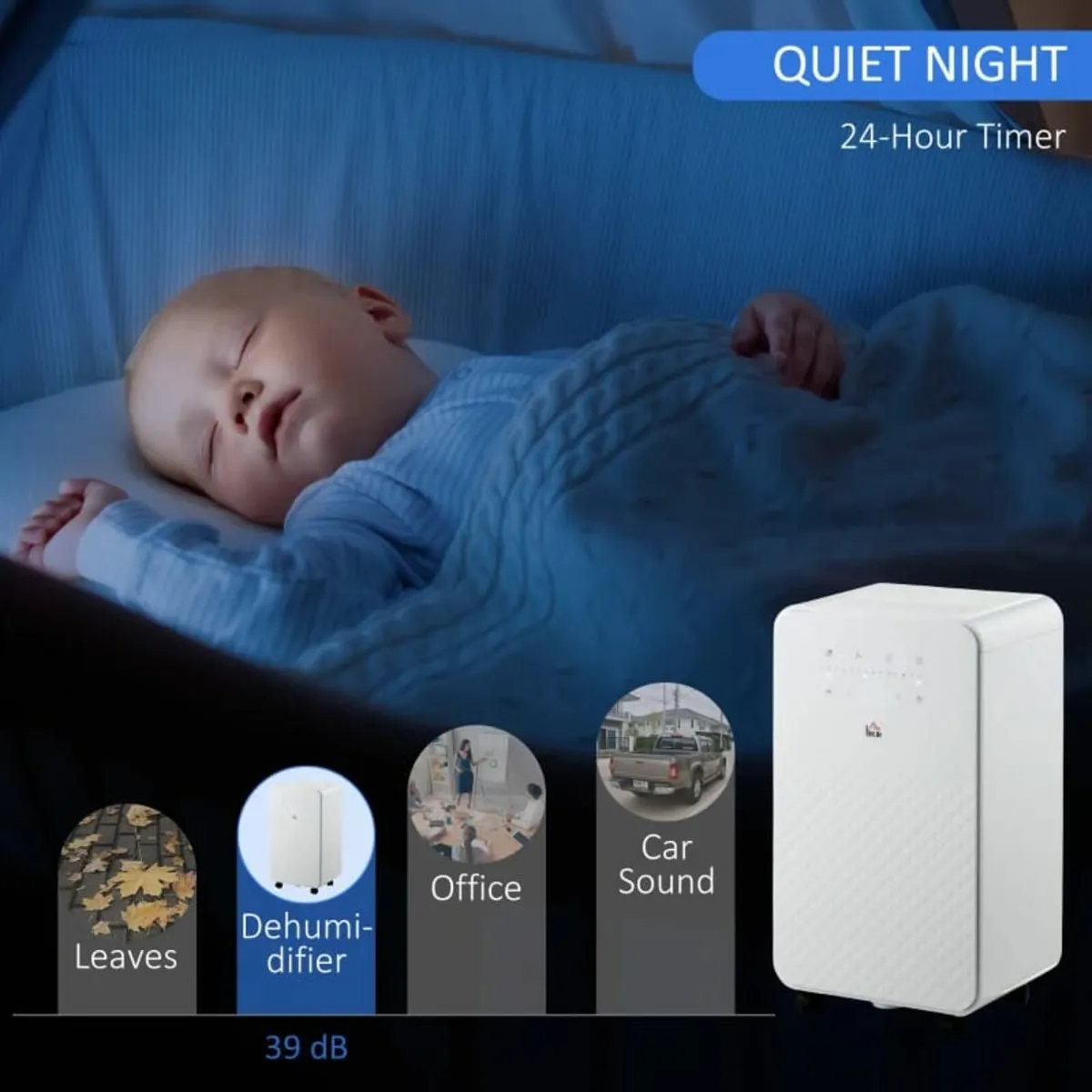2000mL Portable Dehumidifier with Air Purifier, 24 - Image 4