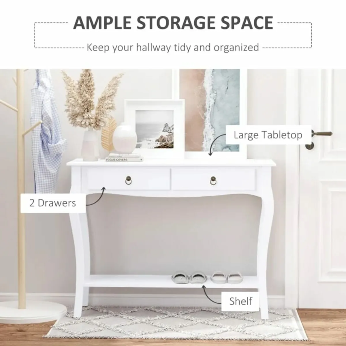 Console Table Modern Sofa Side Desk with Storage S - Image 4