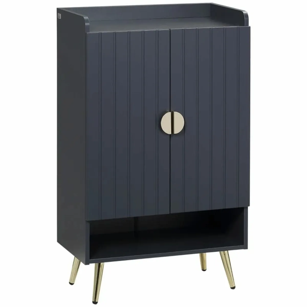 Shoe Cabinet with 2 Doors, Open Shelf and Adjustab - Image 1