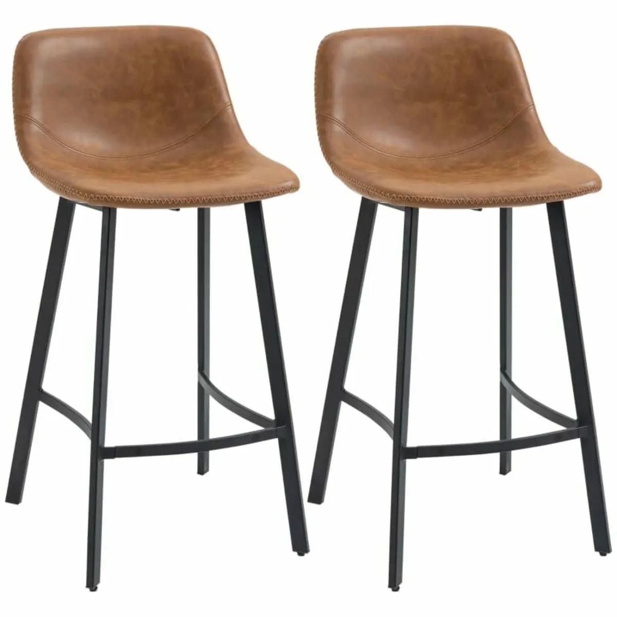Bar Stools Set of 2, Industrial Kitchen Stool, Uph - Image 1