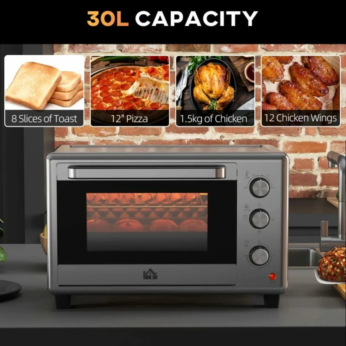 30L 60-230℃ Mini Electric Oven, with Accessories - - Image 3
