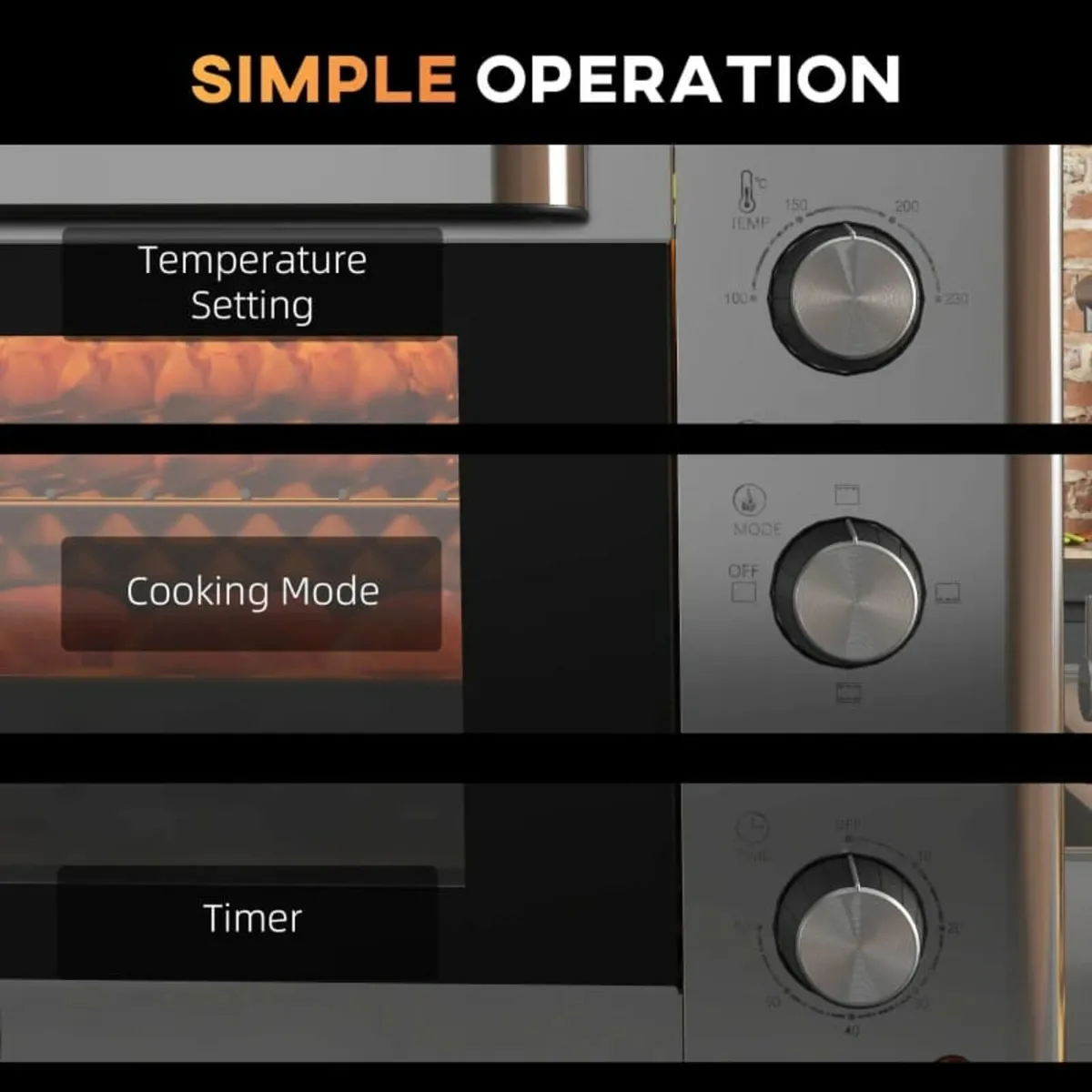 30L 60-230℃ Mini Electric Oven, with Accessories - - Image 4