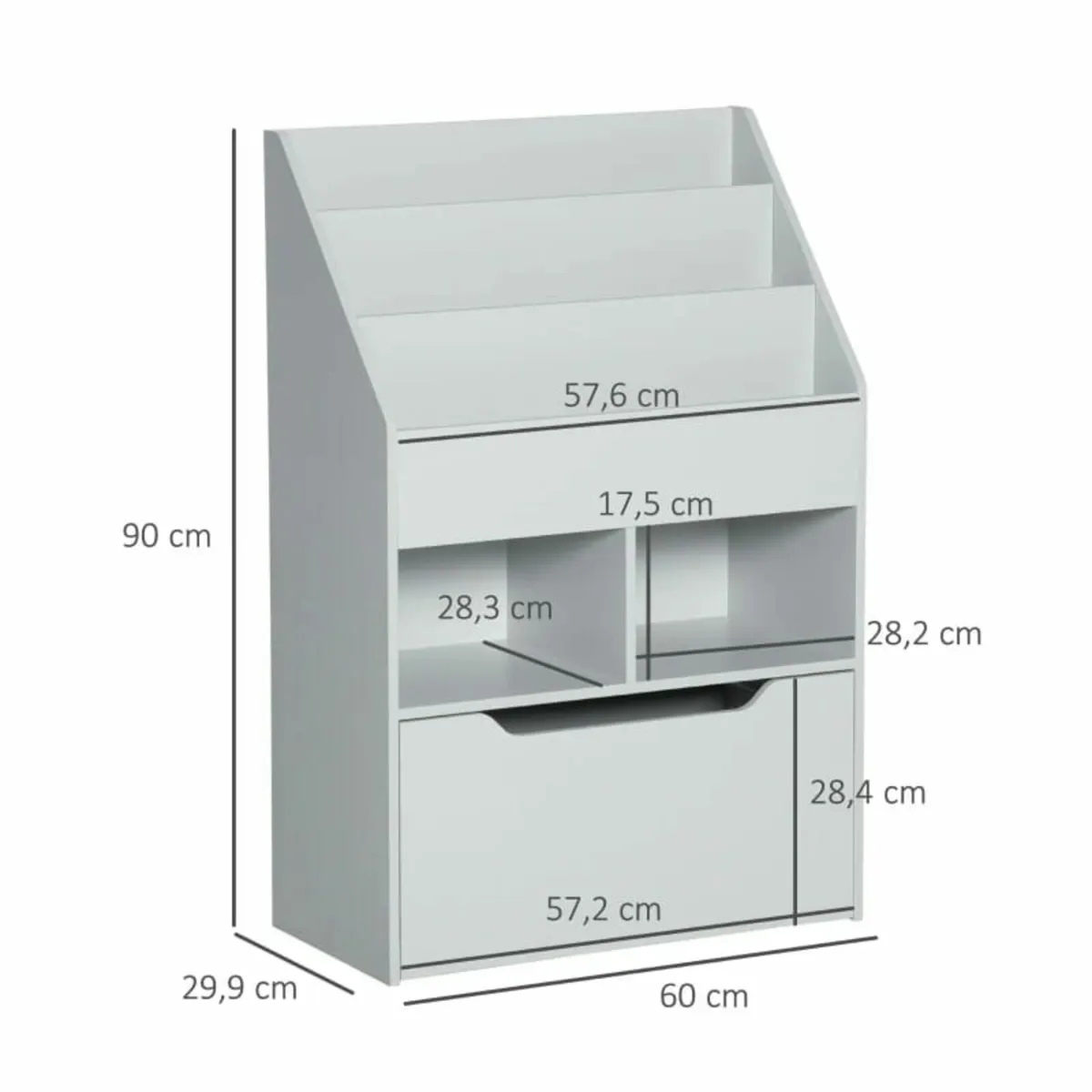 Kids Bookshelf, Toy Organiser, with Storage Drawer - Image 2