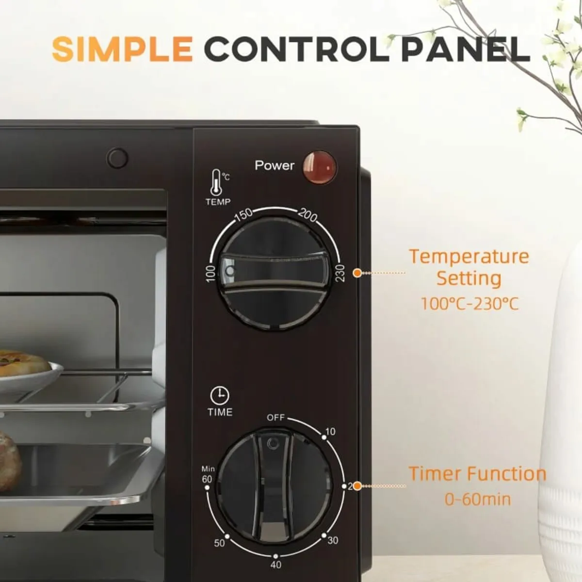 Mini Oven, 9L Countertop Electric Grill, Toaster O - Image 4