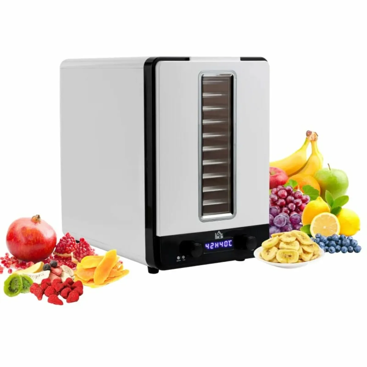 11-Tray Food Dehydrator, 40-70℃ Temperature and Ti - Image 1