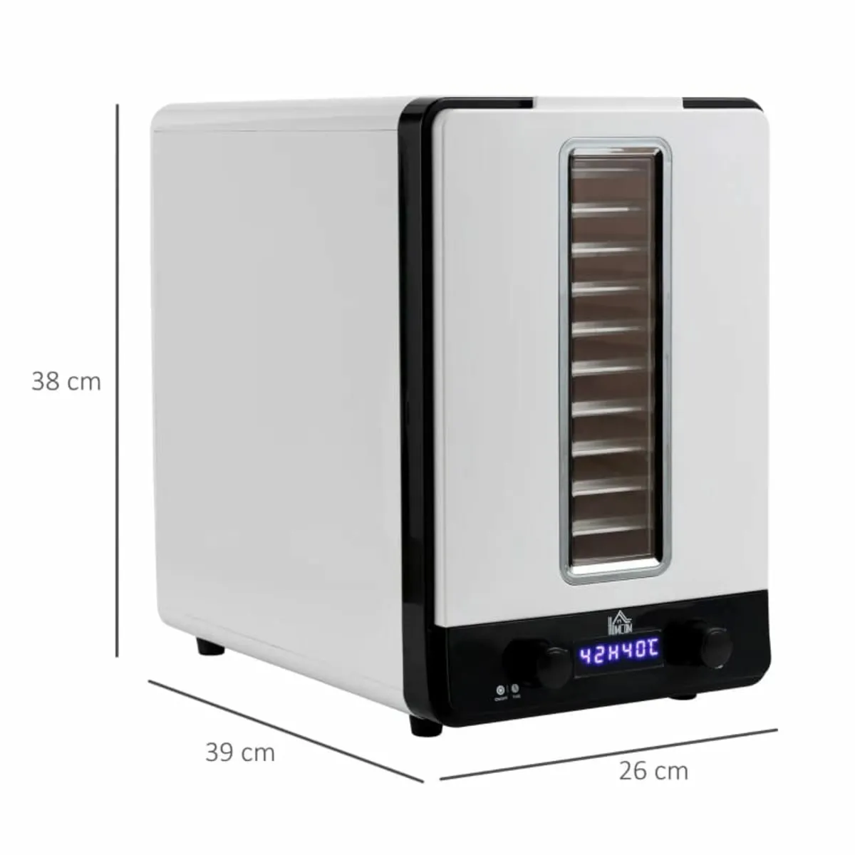 11-Tray Food Dehydrator, 40-70℃ Temperature and Ti - Image 2
