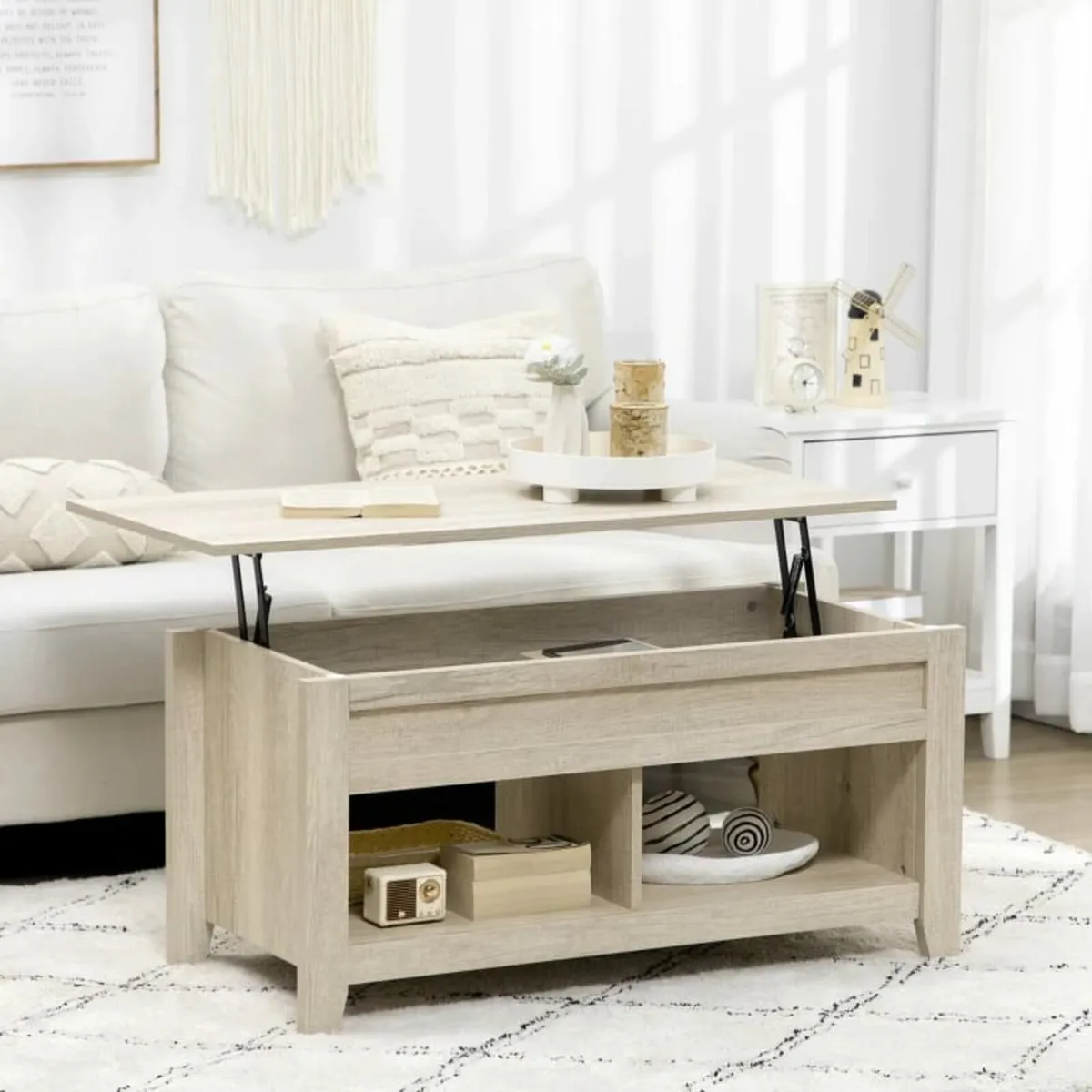 Lift Top Coffee Table w/ Hidden Storage Compartmen - Image 1