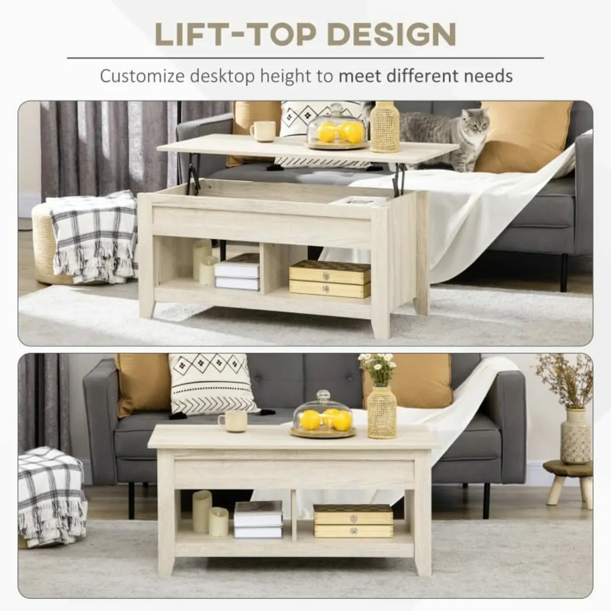 Lift Top Coffee Table w/ Hidden Storage Compartmen - Image 2
