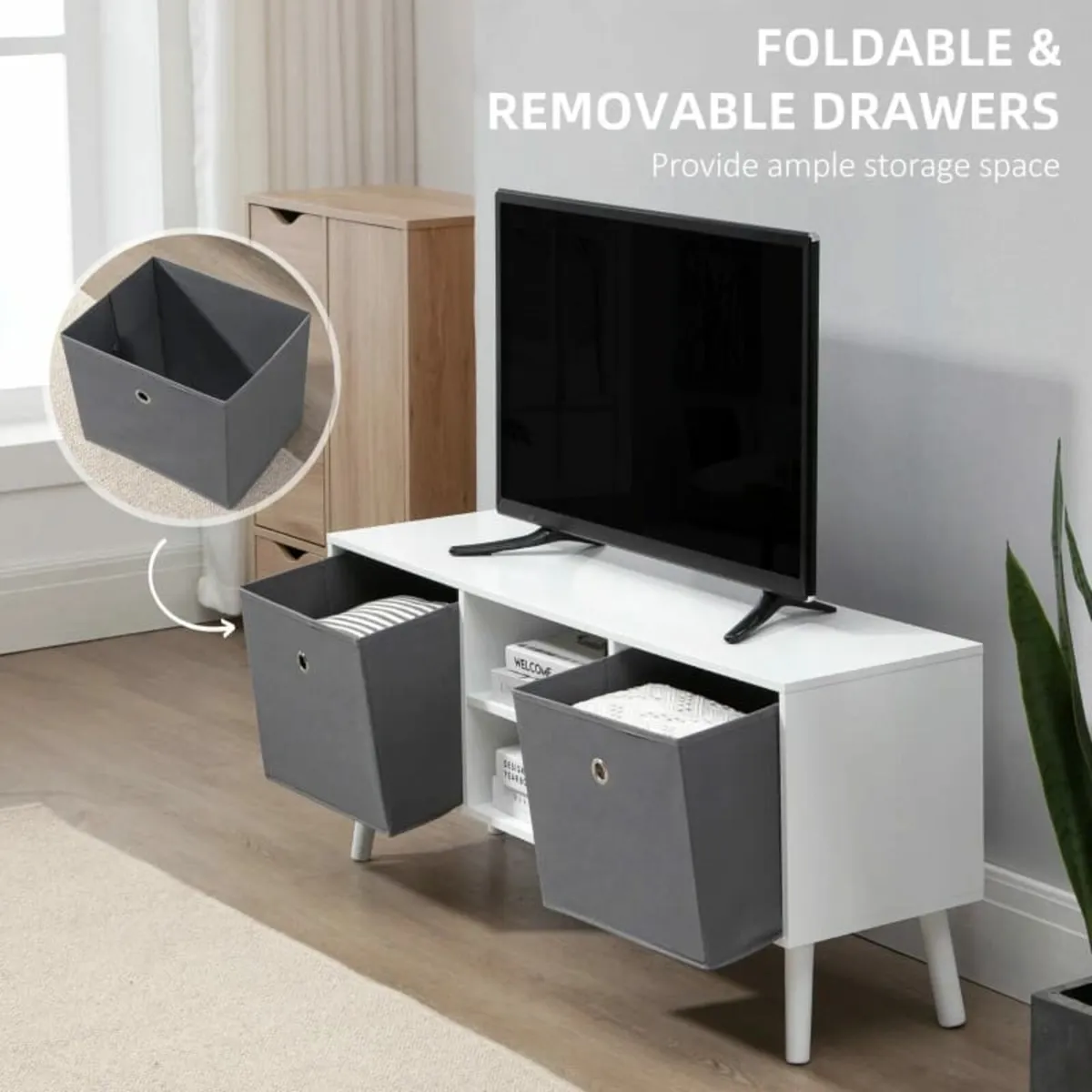 TV Cabinet Stand Unit for TVs up to 50'' with Fold - Image 2