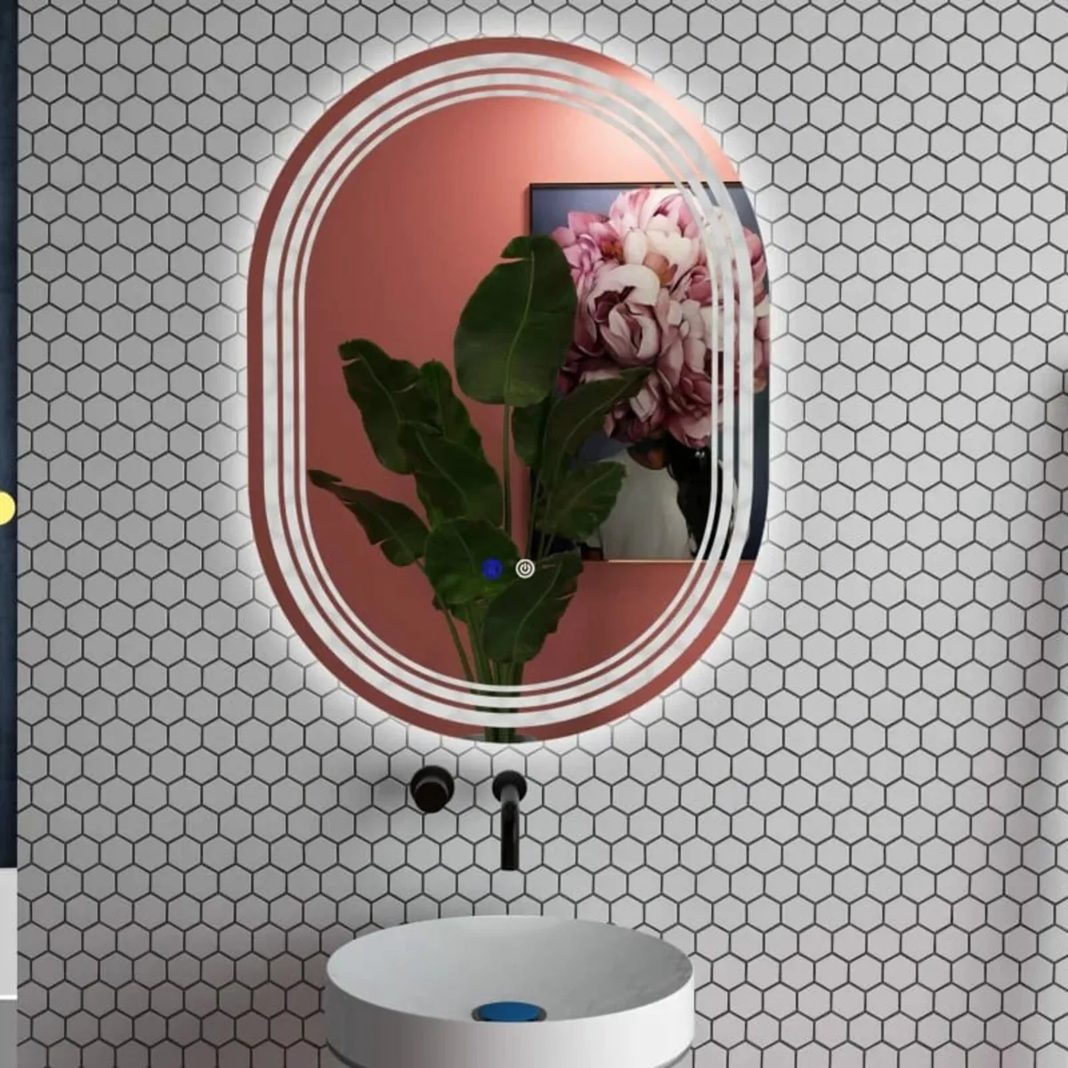 800 x 600mm Bathroom Mirror with LED Lights Makeup - Image 2
