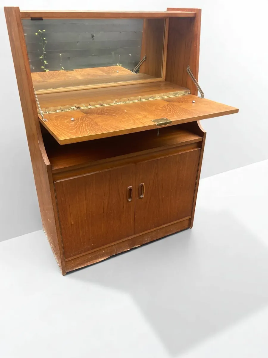 Drinks Cabinet - Mid Century - Teak Veneer - Image 3