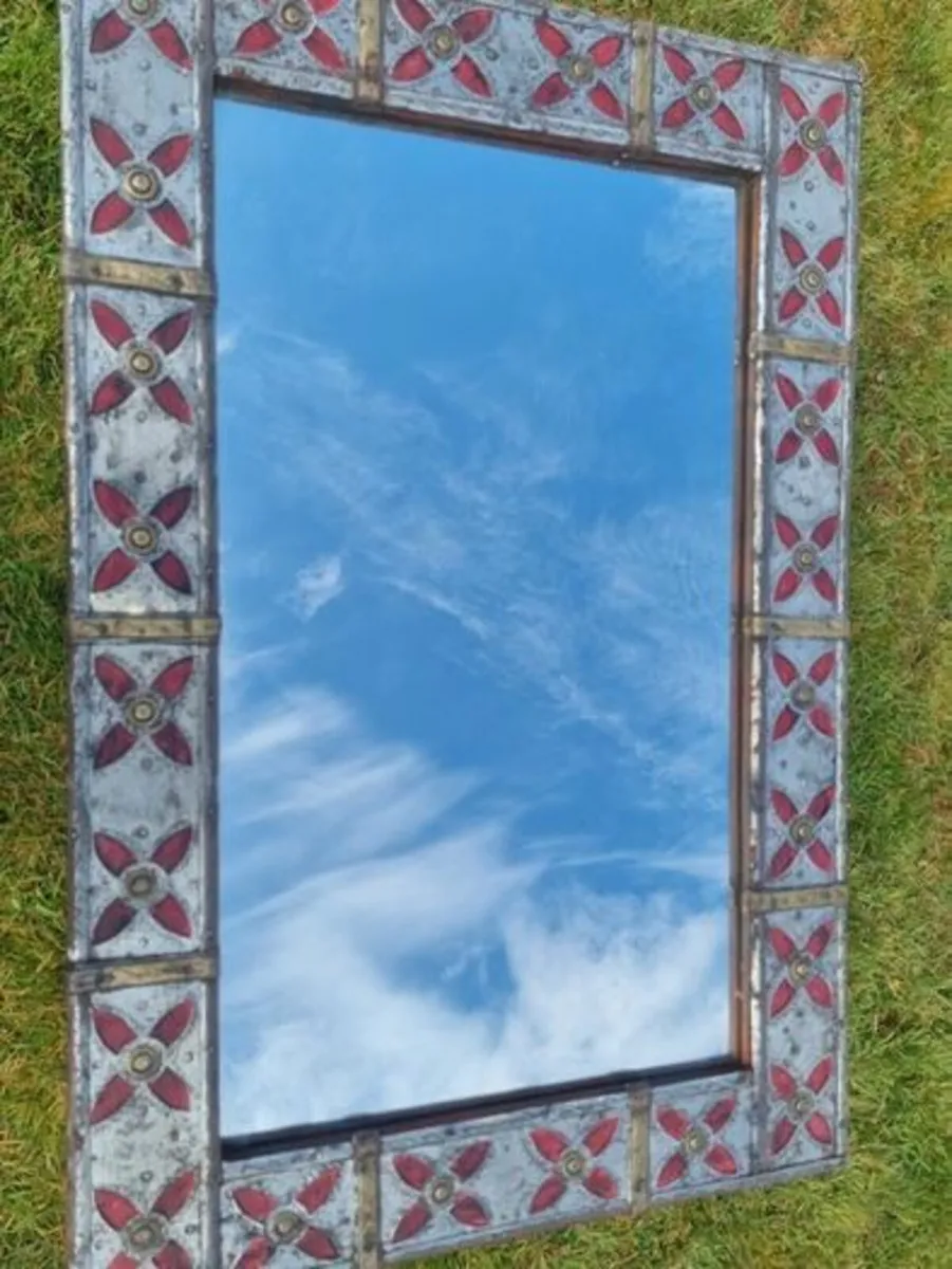 Vintage arts & crafts large mirror - Image 3