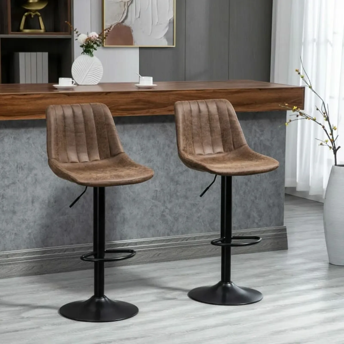 Adjustable Bar Stools Set of 2 Counter Height Bars - Image 3