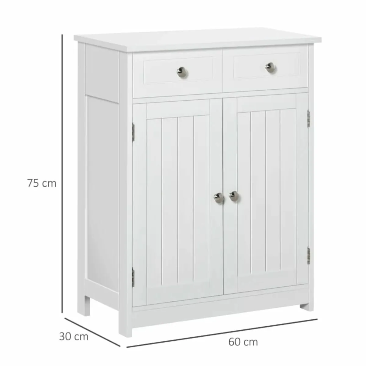 75x60cm Freestanding Bathroom Storage Cabinet Unit - Image 2