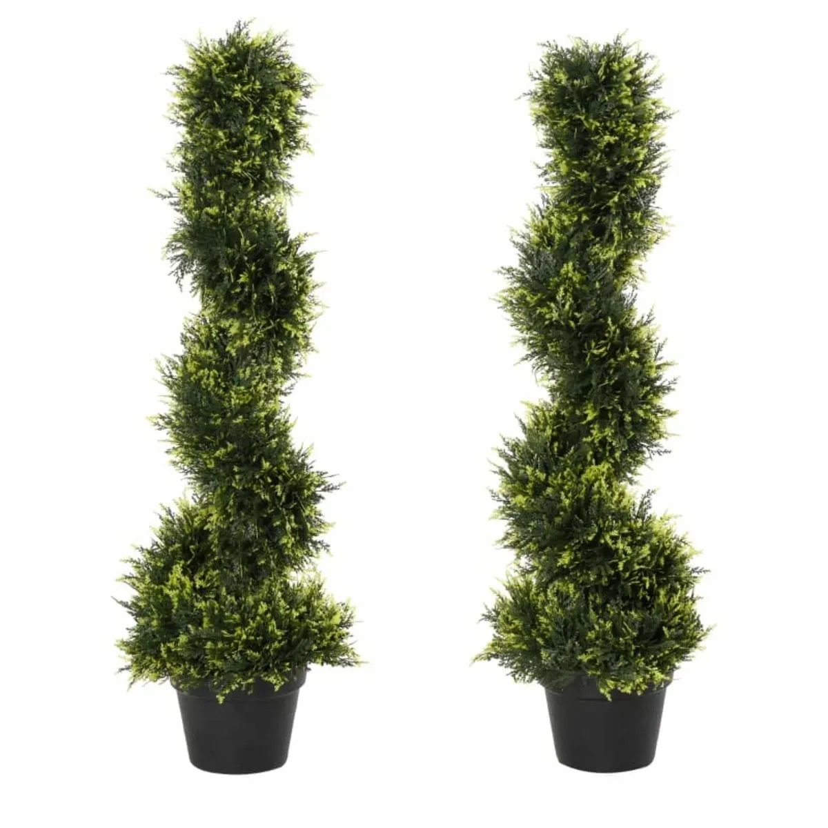 Set Of 2 90cm/3FT Artificial Spiral Topiary Trees