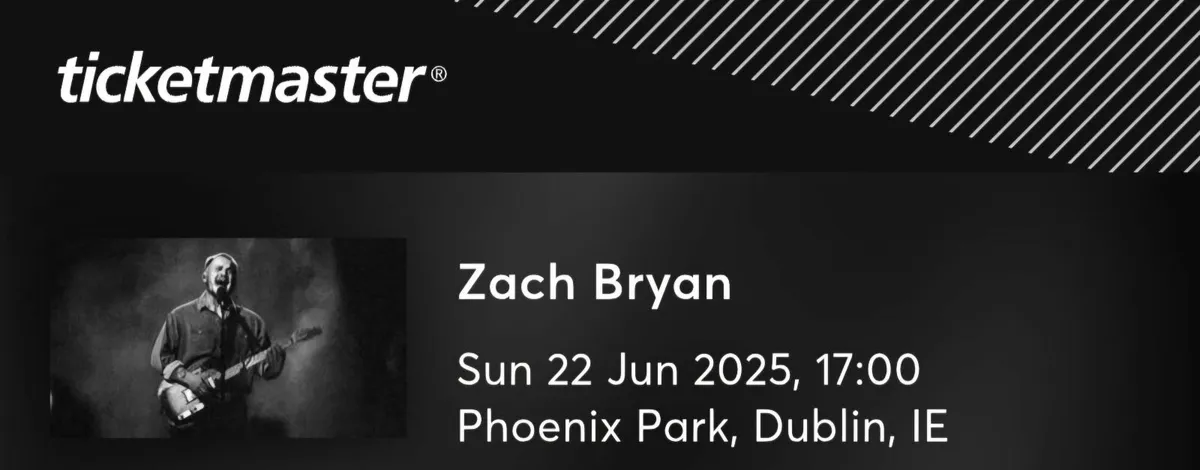 1 x Zach Bryan Ticket