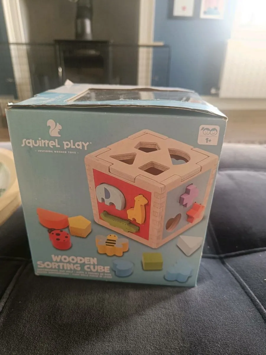 Squirrel Play Wooden Sorting Cube - Image 1