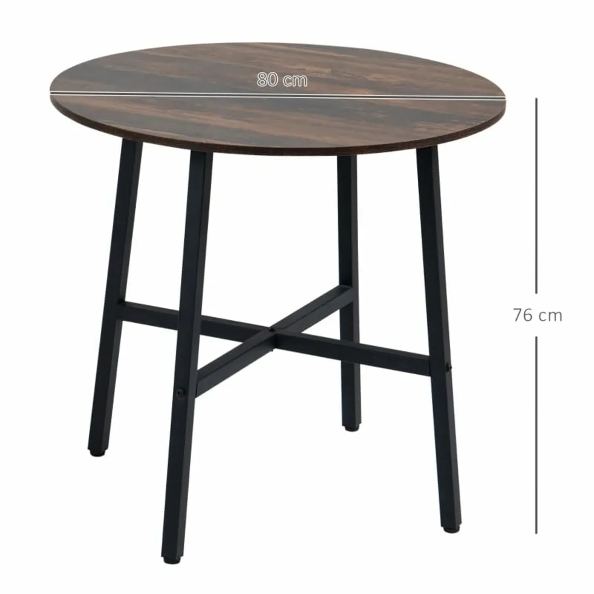 85cm Dining Room Table, Industrial Style Kitchen T - Image 2