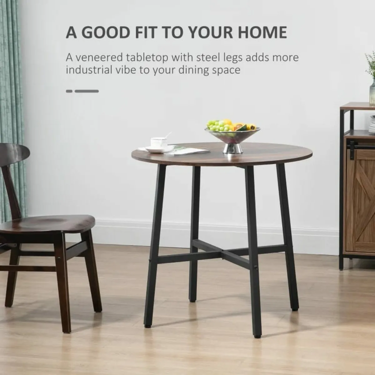 85cm Dining Room Table, Industrial Style Kitchen T - Image 4