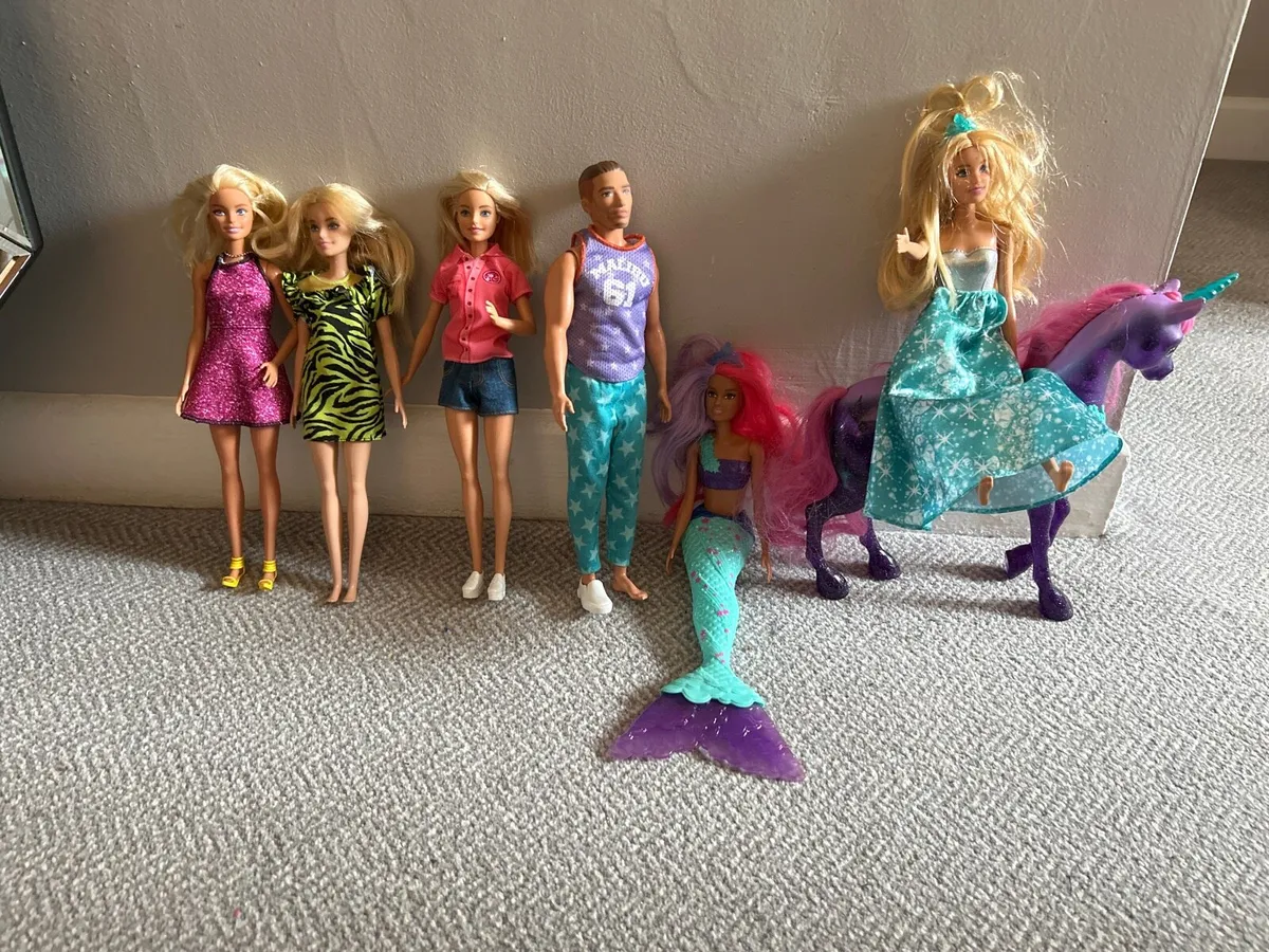 Selection of Barbie’s, a Ken doll & a unicorn toy