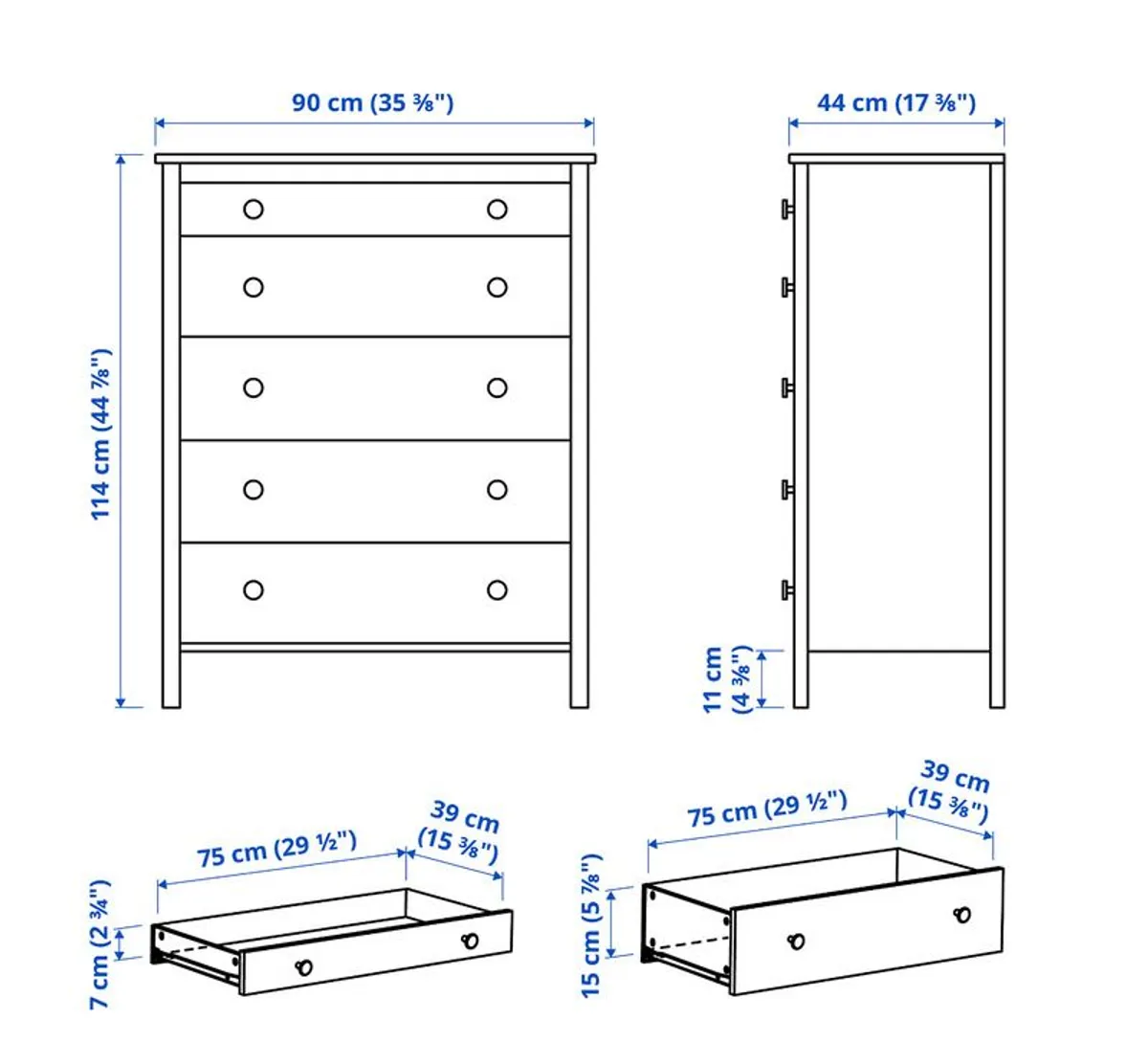 Ikea Koppang Chest of 5 Drawers - Image 2