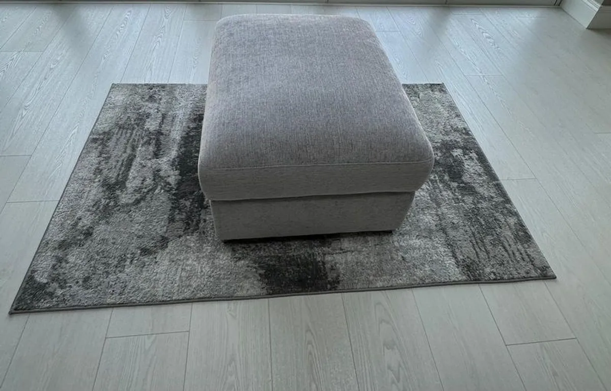 Sofa (Chaise Type) with Pouffe and Rug - Image 3