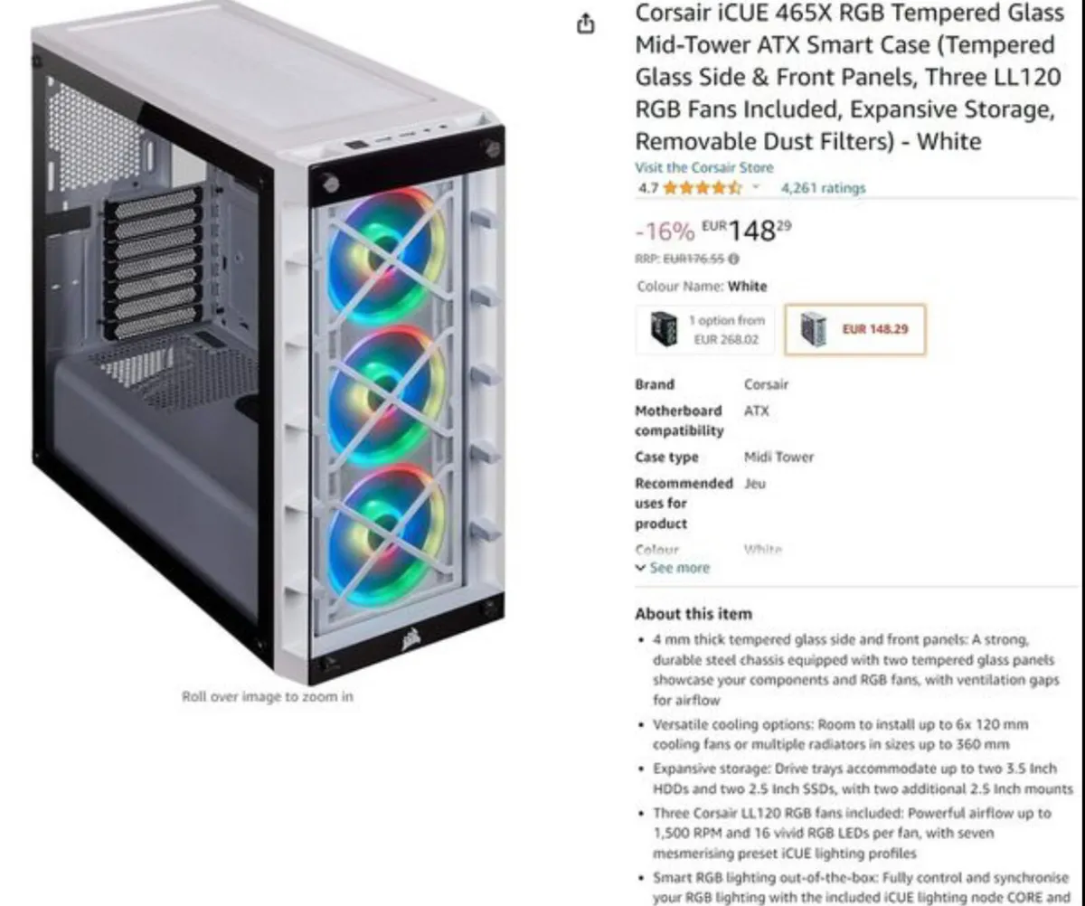 Corsair iCUE 465X RGB Mid Tower - Image 1