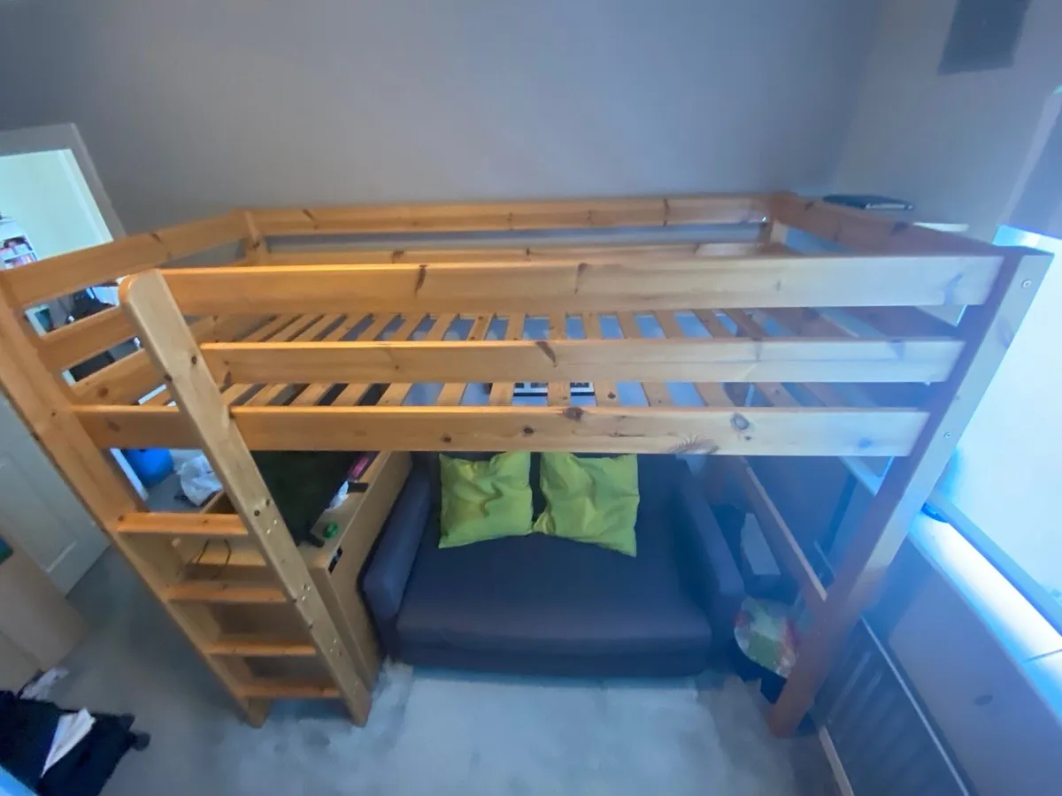 High Sleeper Single Bed Pine x 2