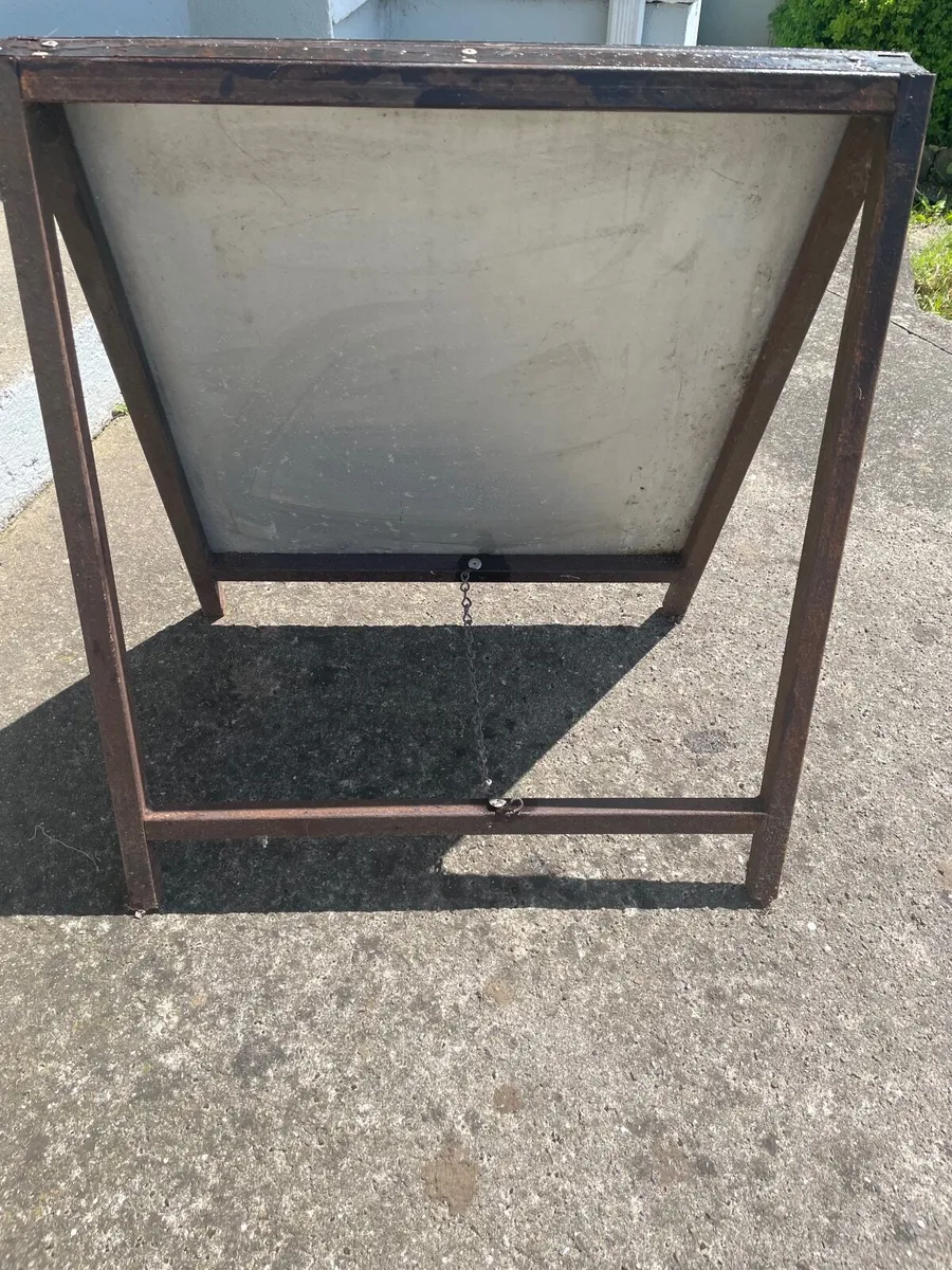 Vintage Steel Sandwich Board with Perspex Front - Image 3