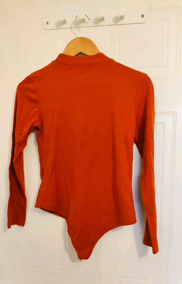 Statement Rust Bodysuit with Silver Studs – Size S - Image 2