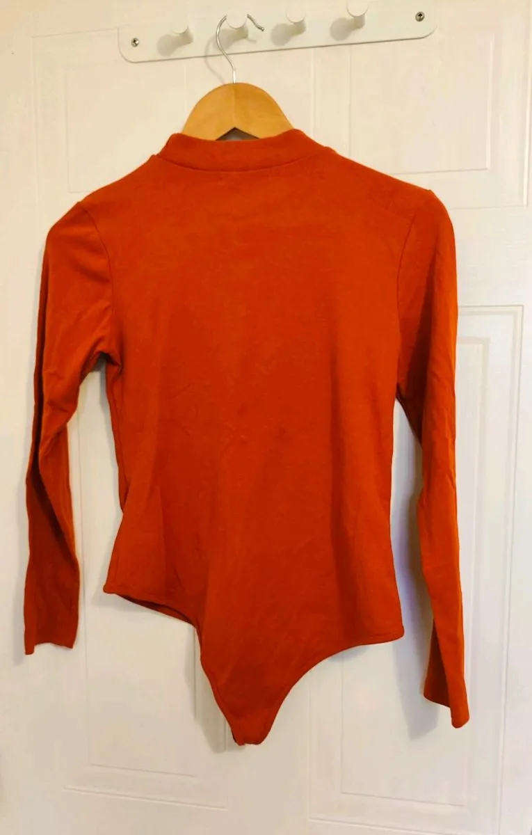 Statement Rust Bodysuit with Silver Studs – Size S - Image 4