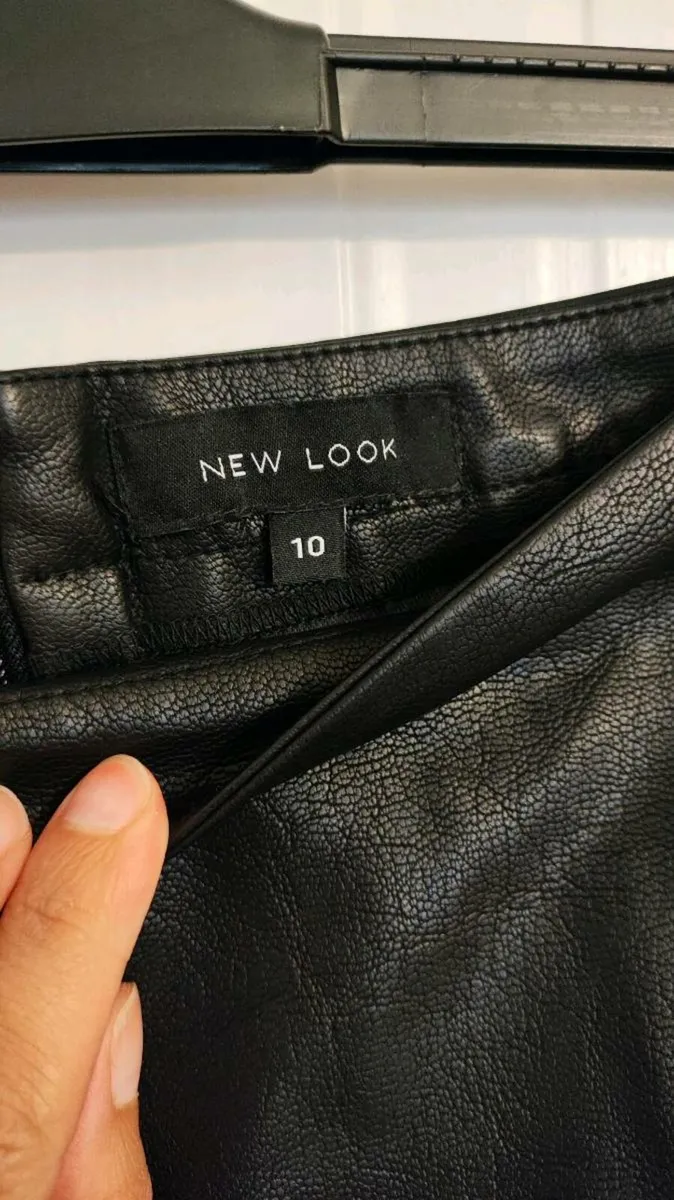 New Look black faux leather skirt, size 10 - Image 3