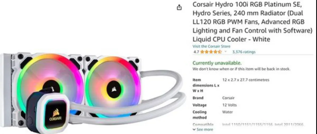 Corsair Hydro Series H100i RGB - Image 1