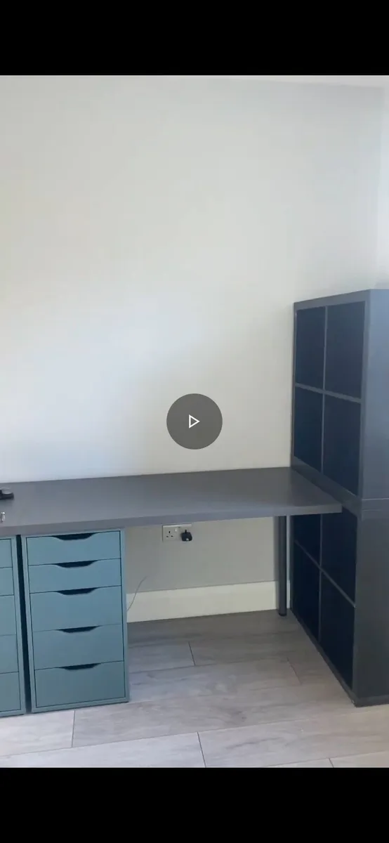 Study Office Desk (His & Hers) with 2 Storage Unit - Image 2