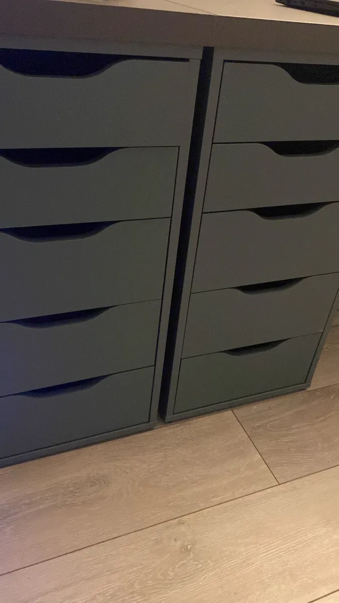 Study Office Desk (His & Hers) with 2 Storage Unit - Image 3