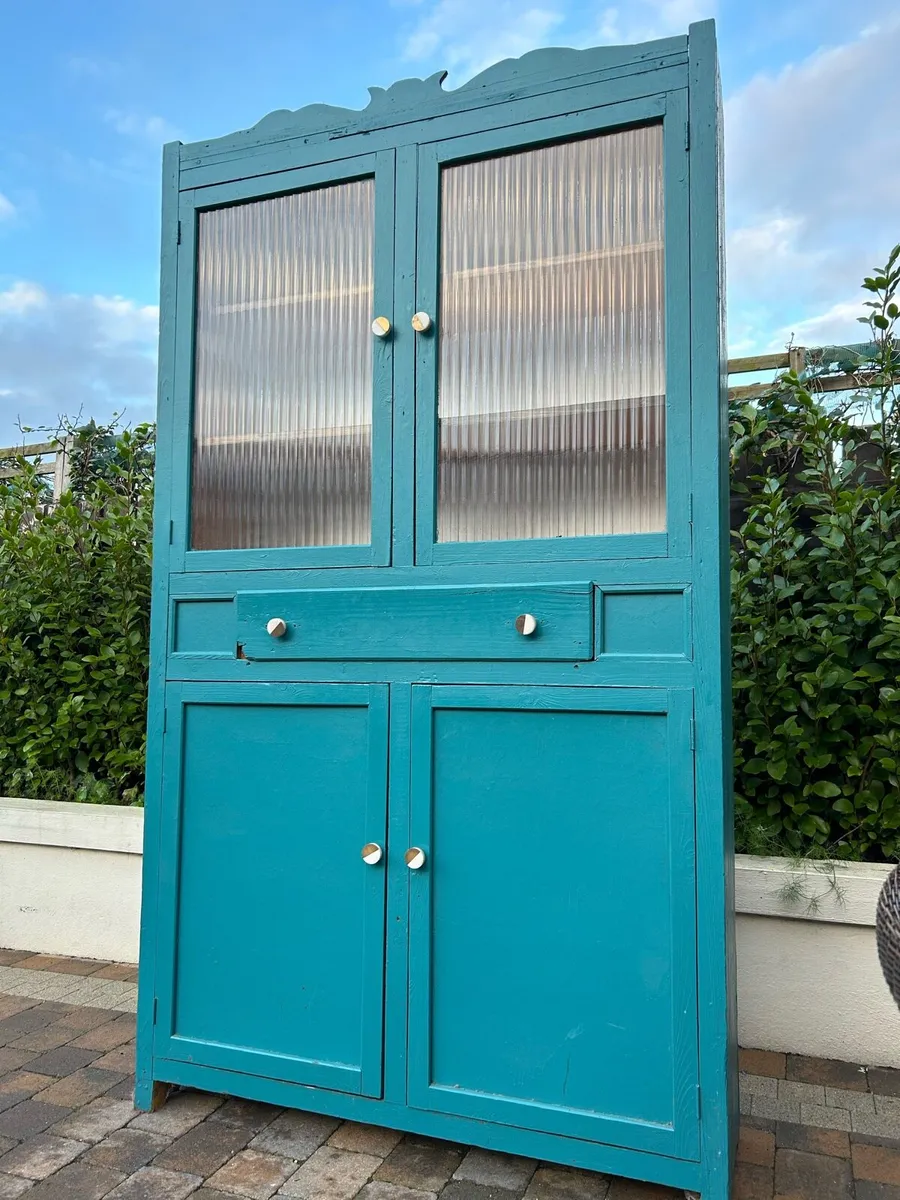 Antique painted pantry farmhouse cupboard - Image 1