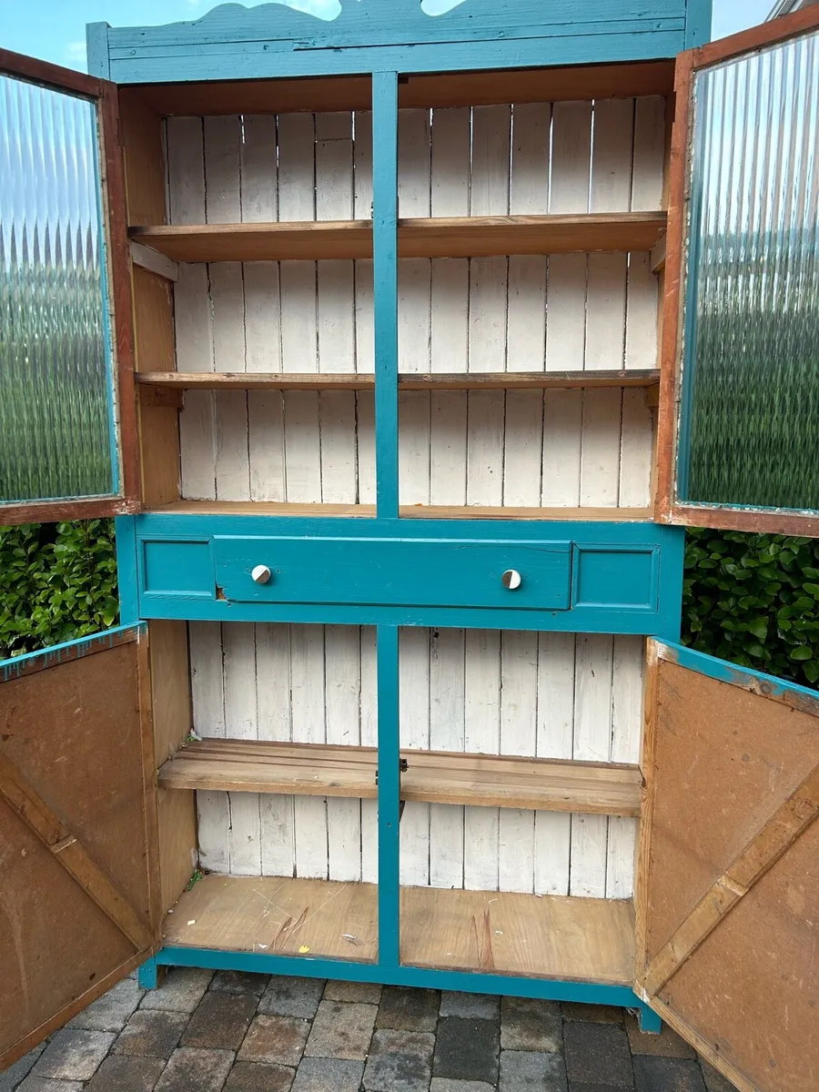 Antique painted pantry farmhouse cupboard - Image 2